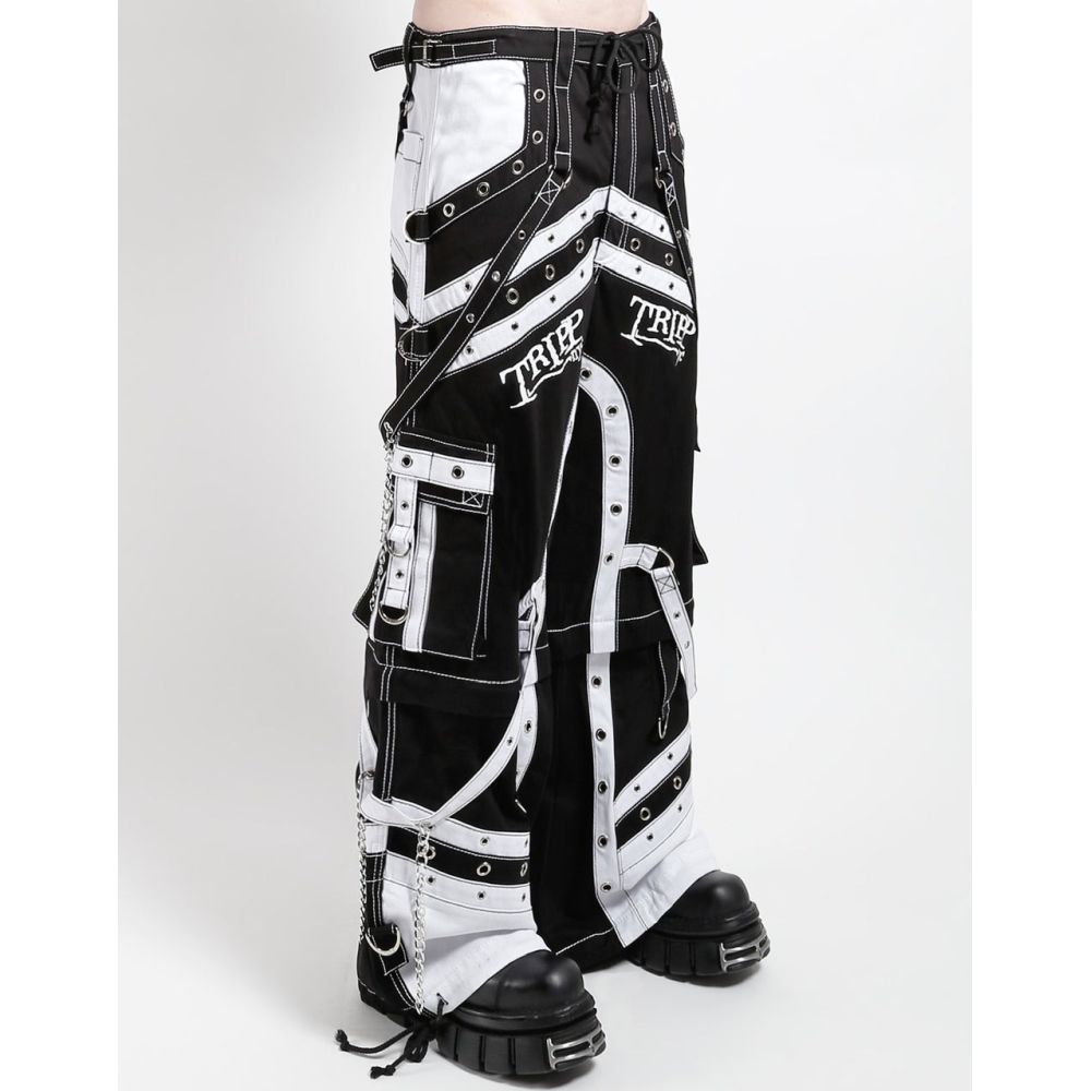 Tripp NYC - OFF TRACK Weite Hose - Schwarz/Weiß